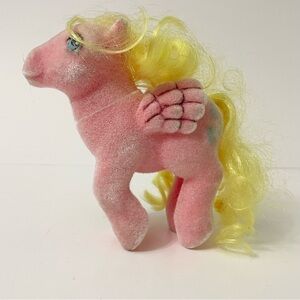 Vintage My Little Pony Best Wishes Flocked Figure Pegasus